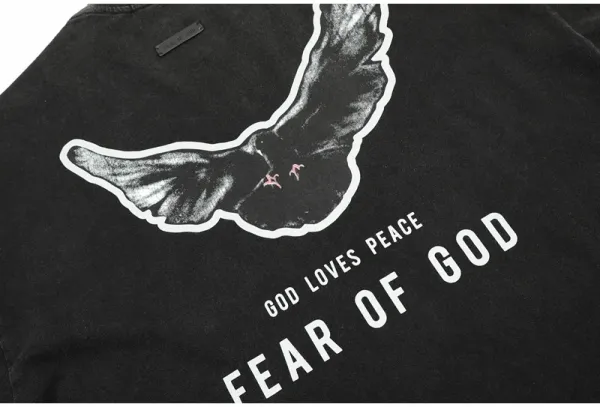 Design Angel Statues Print Oversized T-Shirt Black - 48