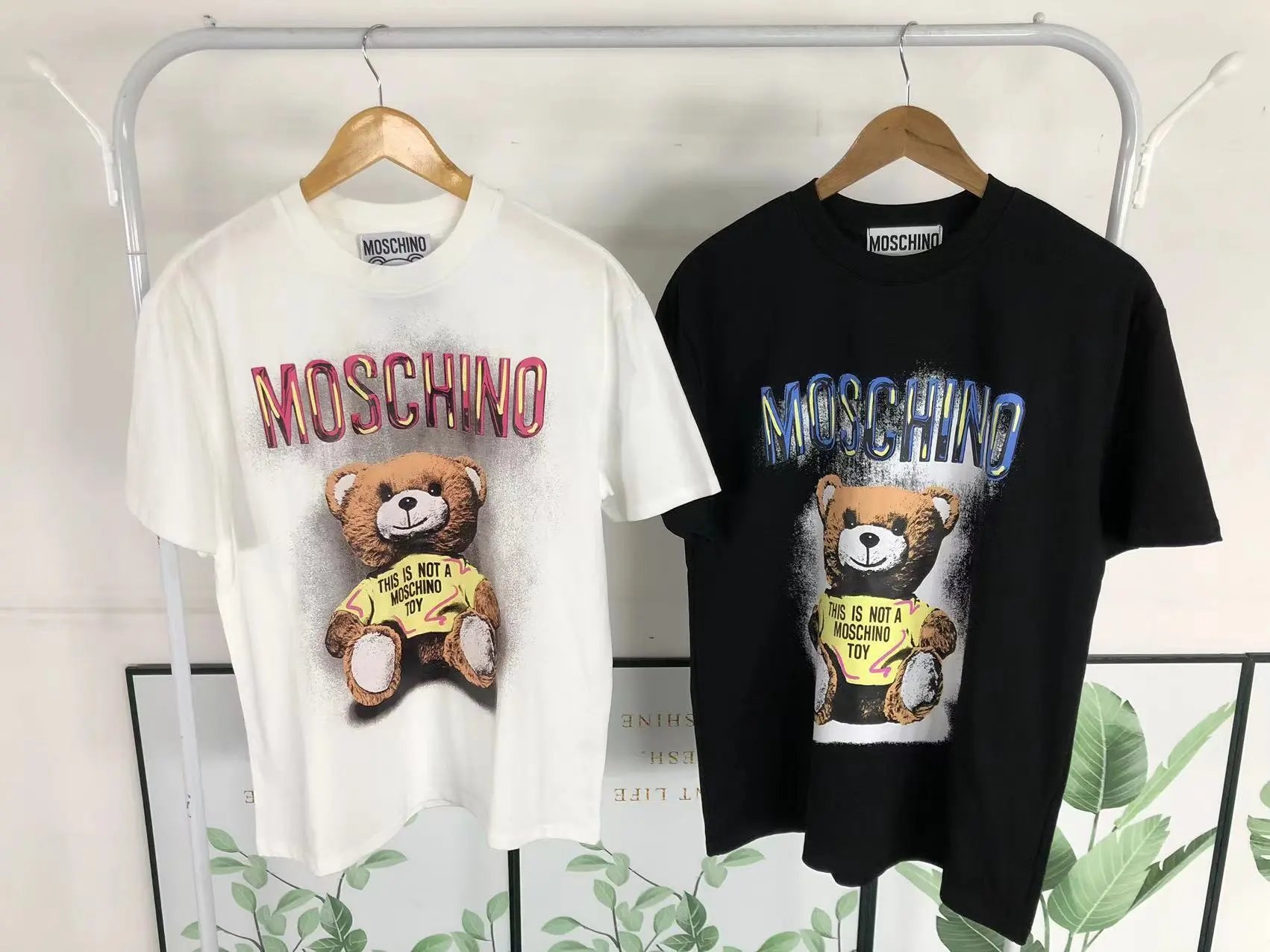Moschino Teddy Bear Graphic Print Black T-Shirt - 4