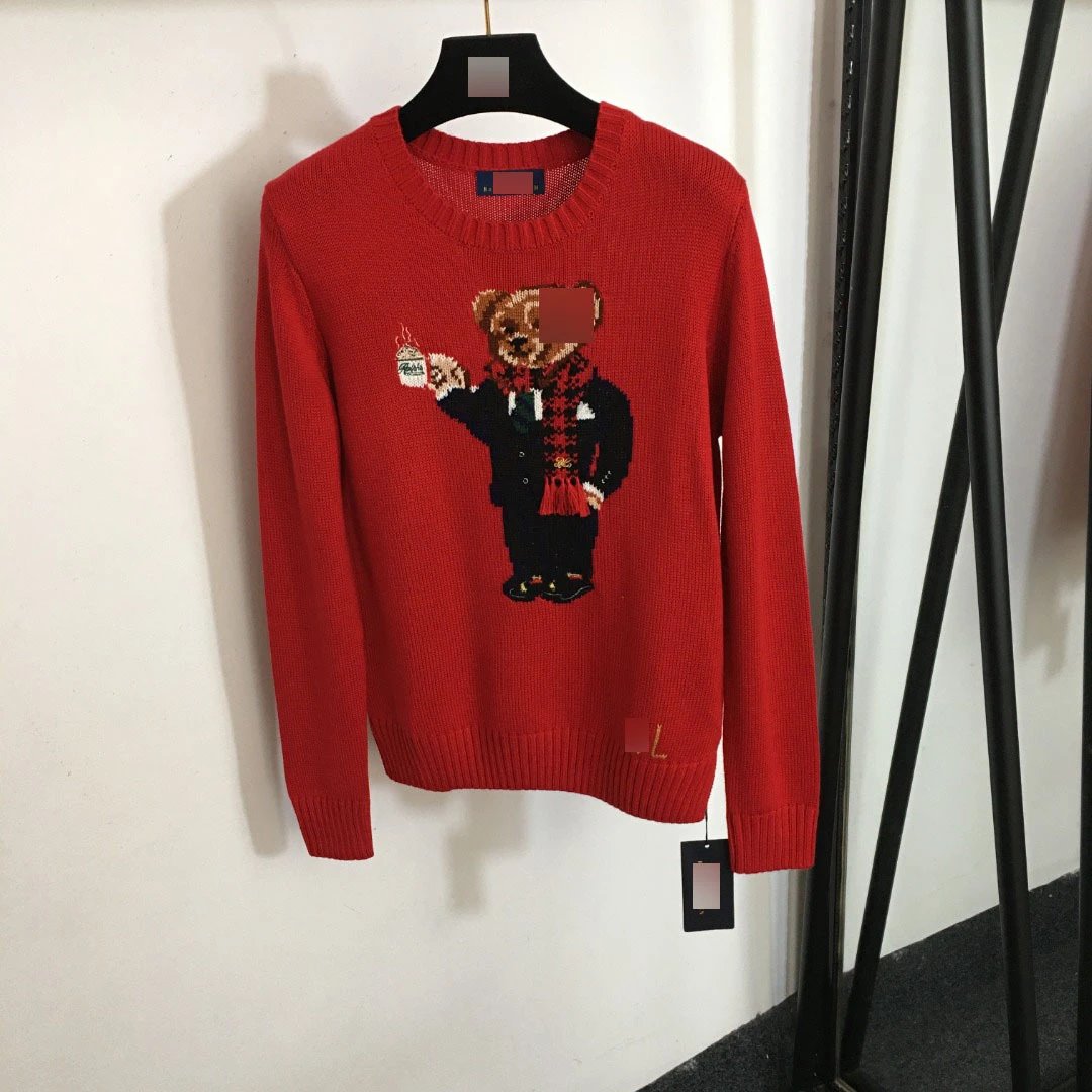 Bear Intarsia Wool Blend Knit Sweater photo 6