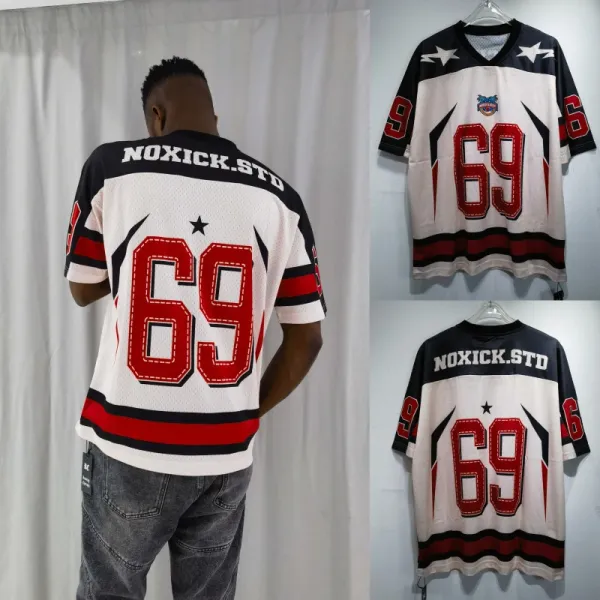 Design NOXICK.STD Custom Mesh Jersey White Red Black Jersey - 1