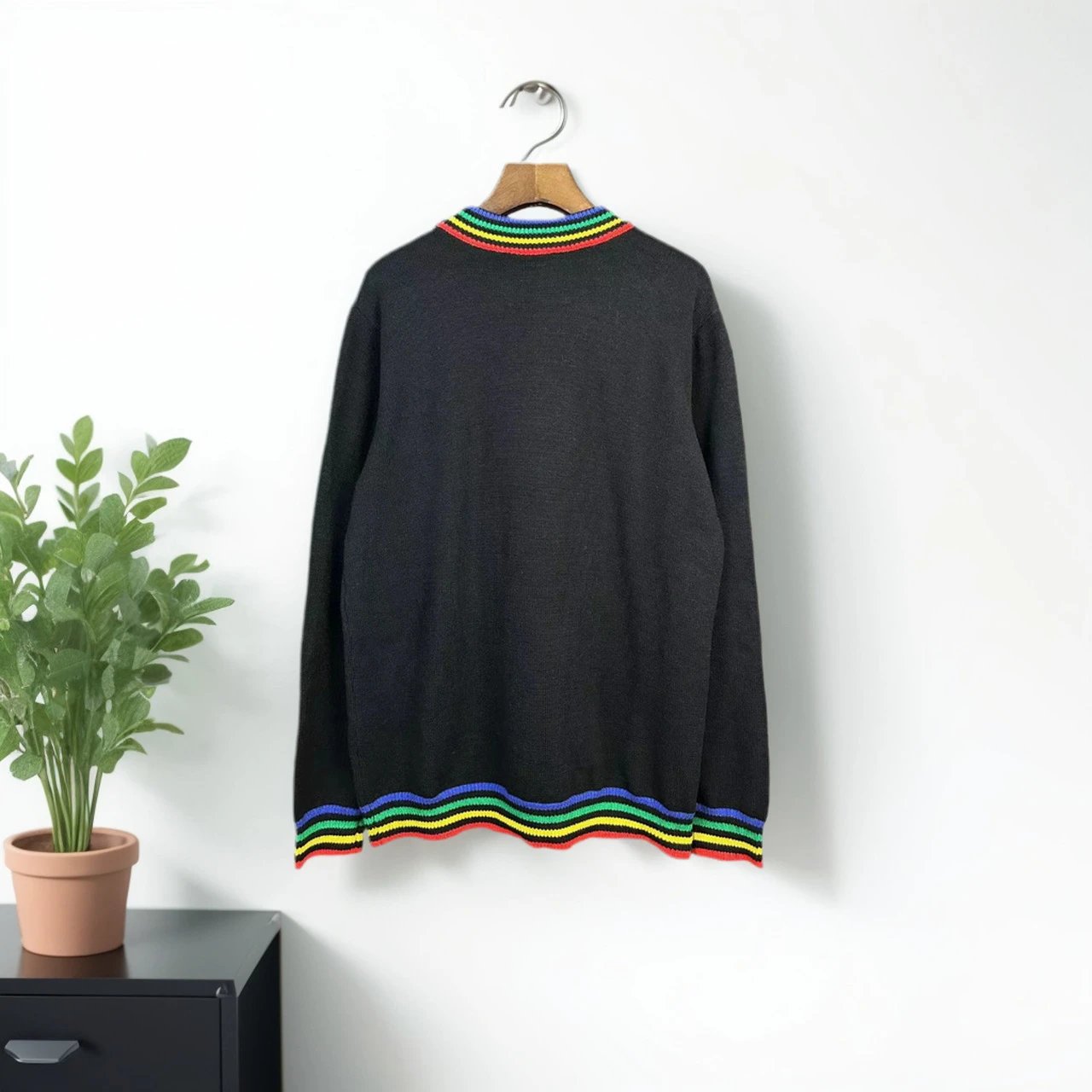 Design Knit Polo Sweater Black - 29