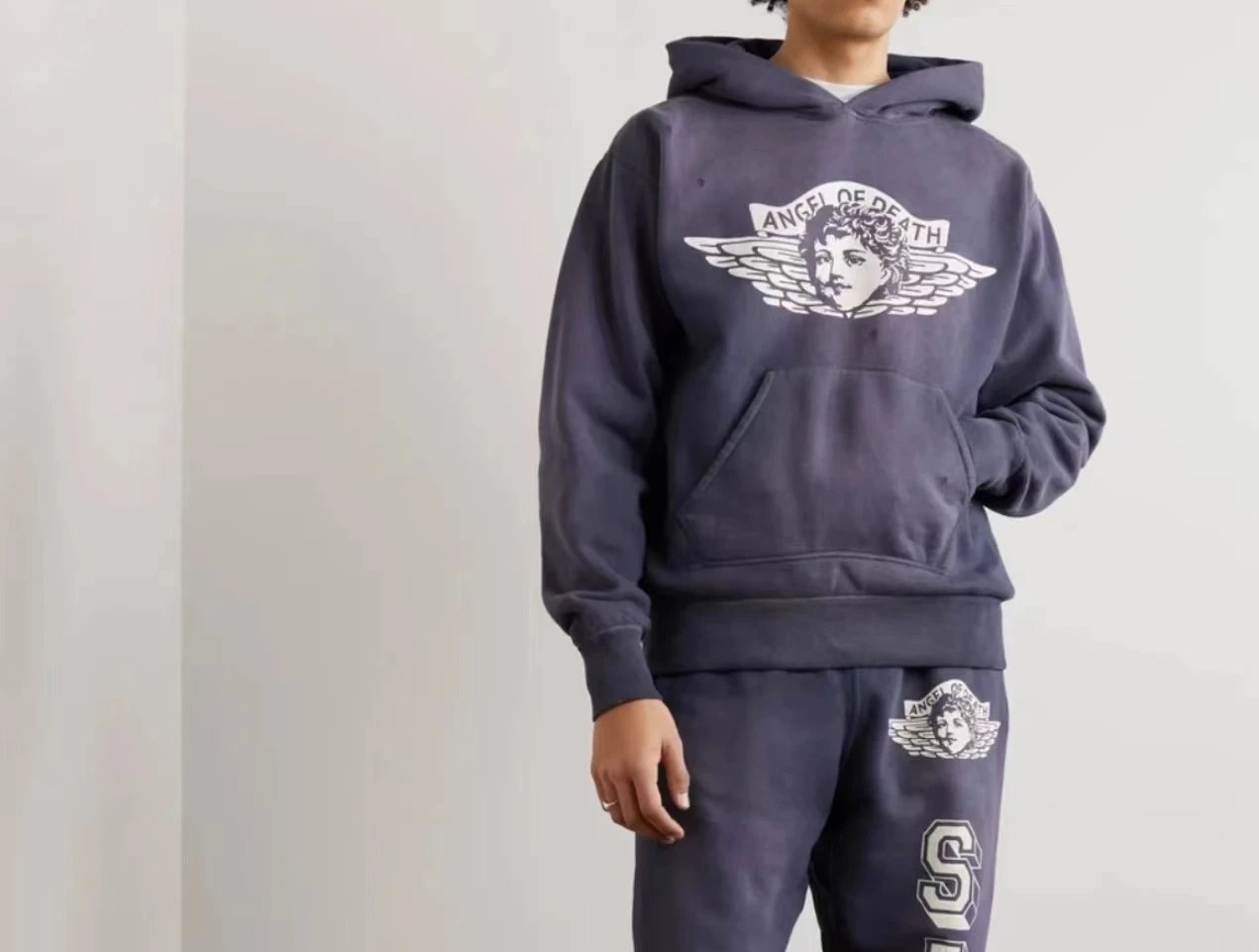Saint Tears Graffiti Print Hoodie White - 36