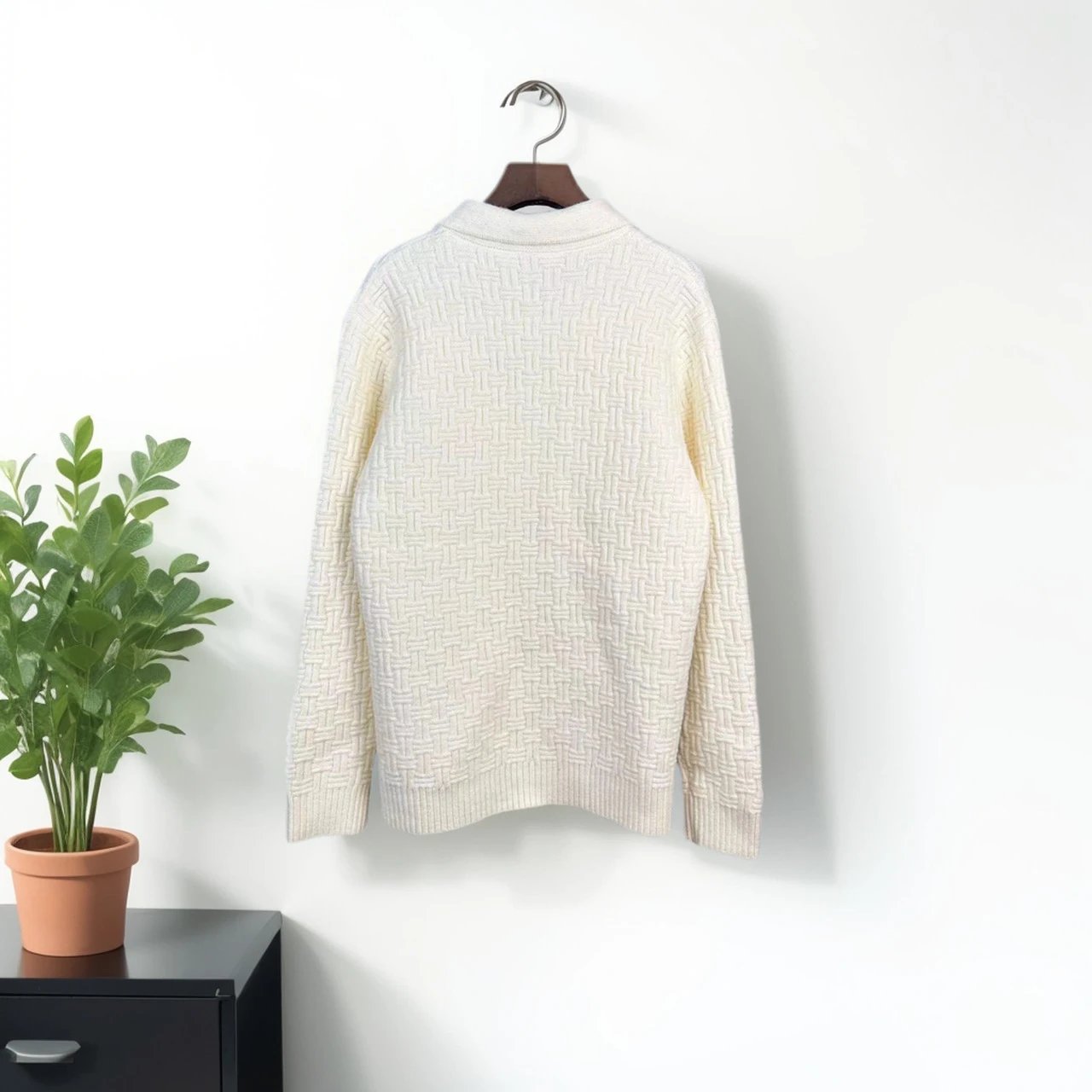 Design Knit Polo Sweater Black - 19