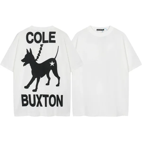 Cole Buxton Dog Print Oversized T-Shirt White - 1