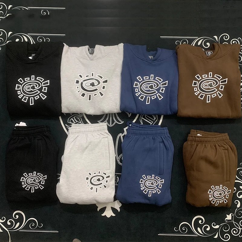 Niche ADWYSD Sun Roll Fleece-Lined Hoodie and Sweatpants Set Hoodie Pants Athletic Long Pants