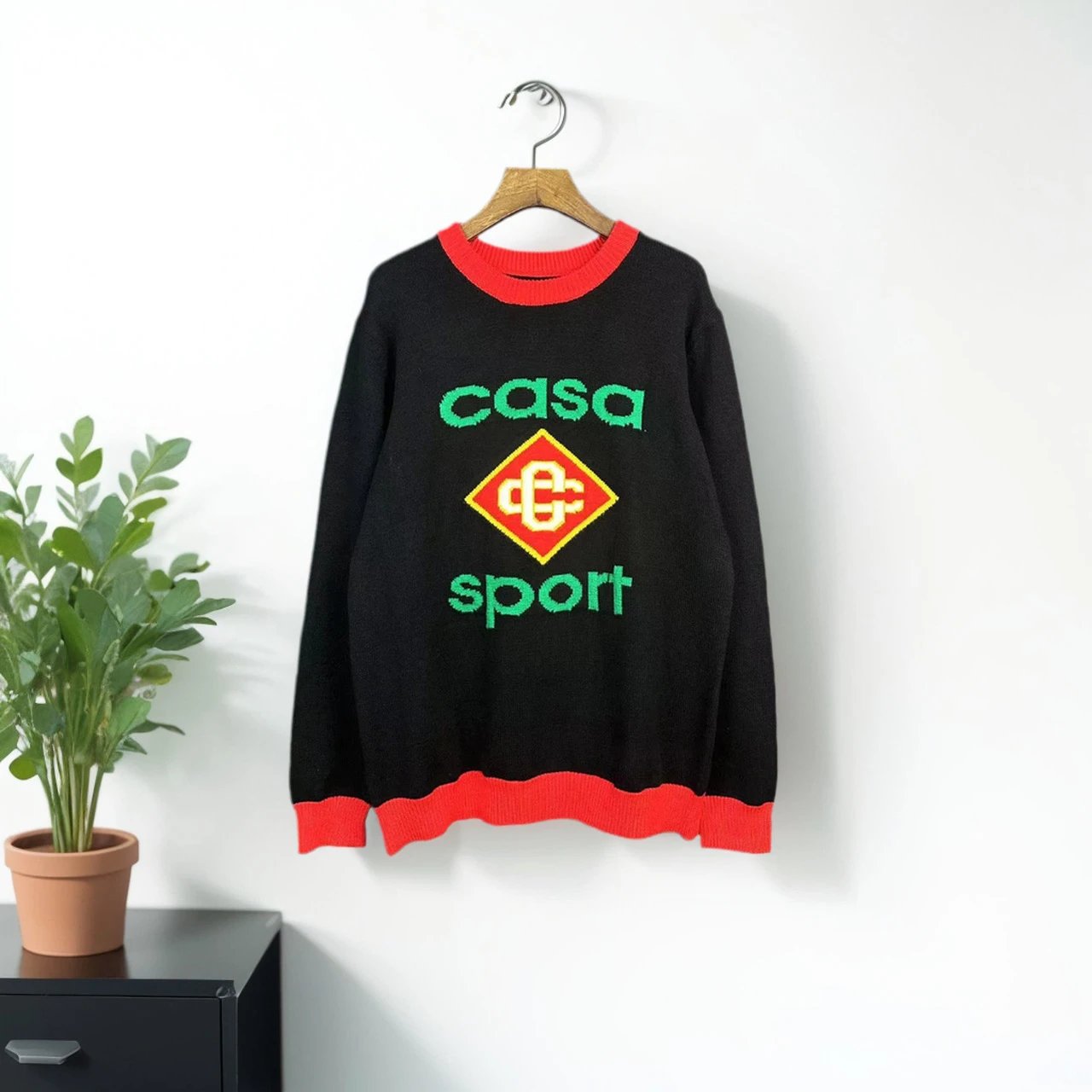 Design Knit Polo Sweater Black - 32