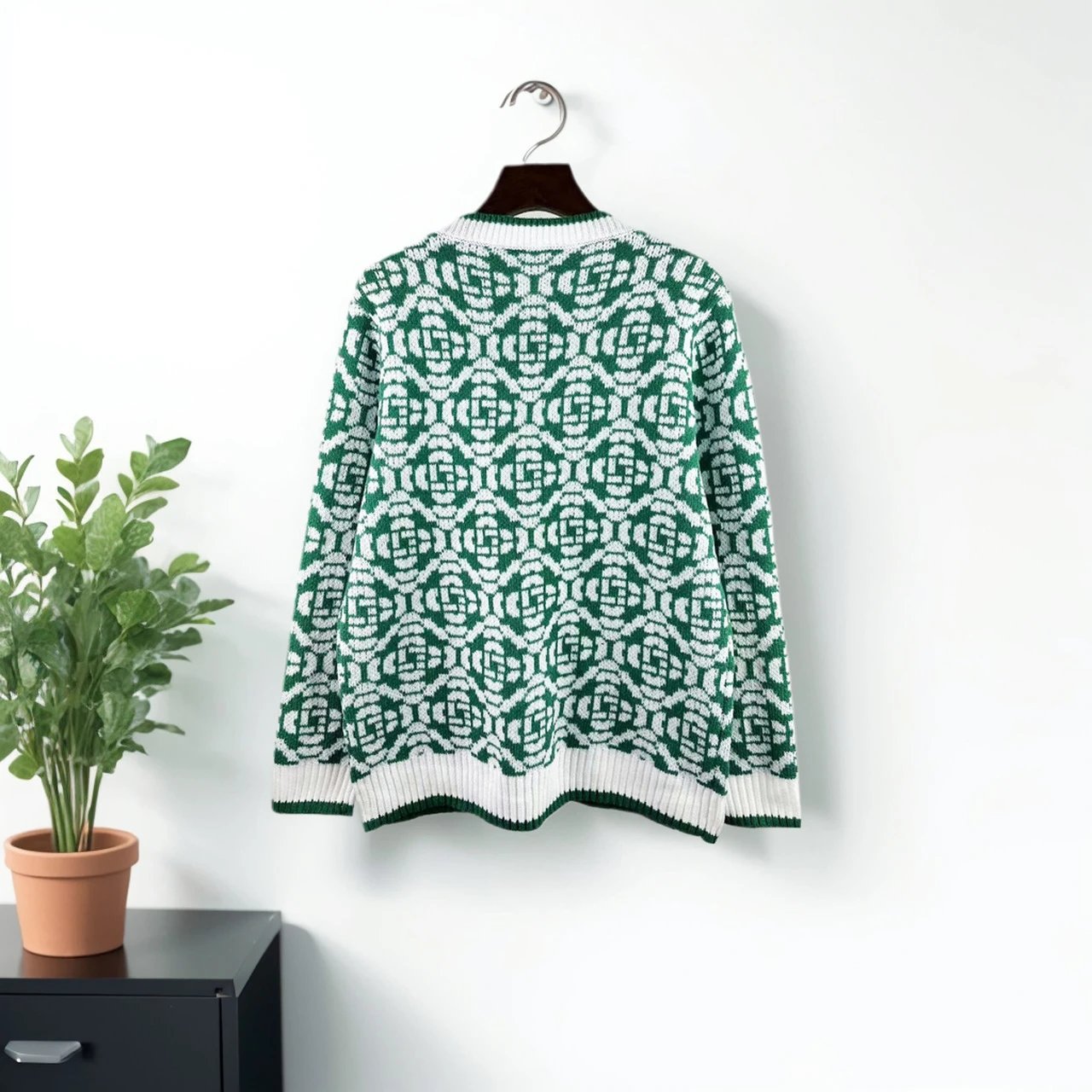 Design Knit Polo Sweater Black - 5