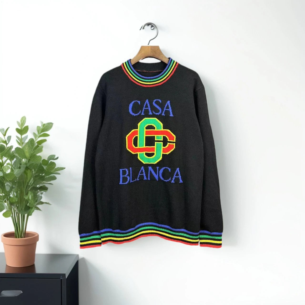 Design Knit Polo Sweater Black - 28