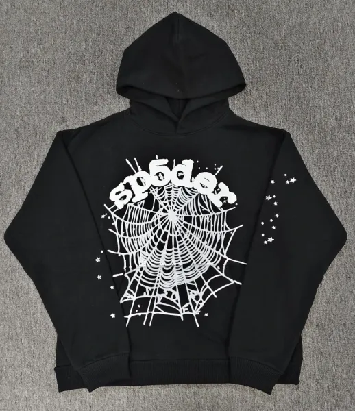 SP5DER Spider Web Hoodie Black - 1