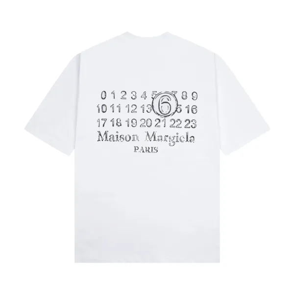 Maison Margiela Numbered Grid White T-Shirt - 1