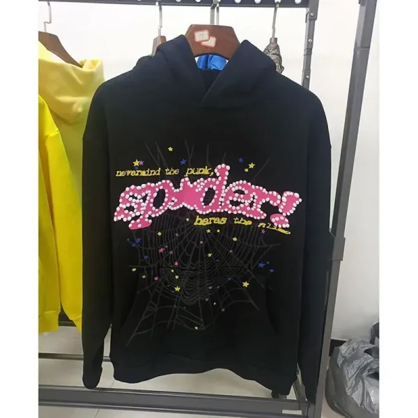 Spider! Spider Web Graphic Hoodie Black - 8