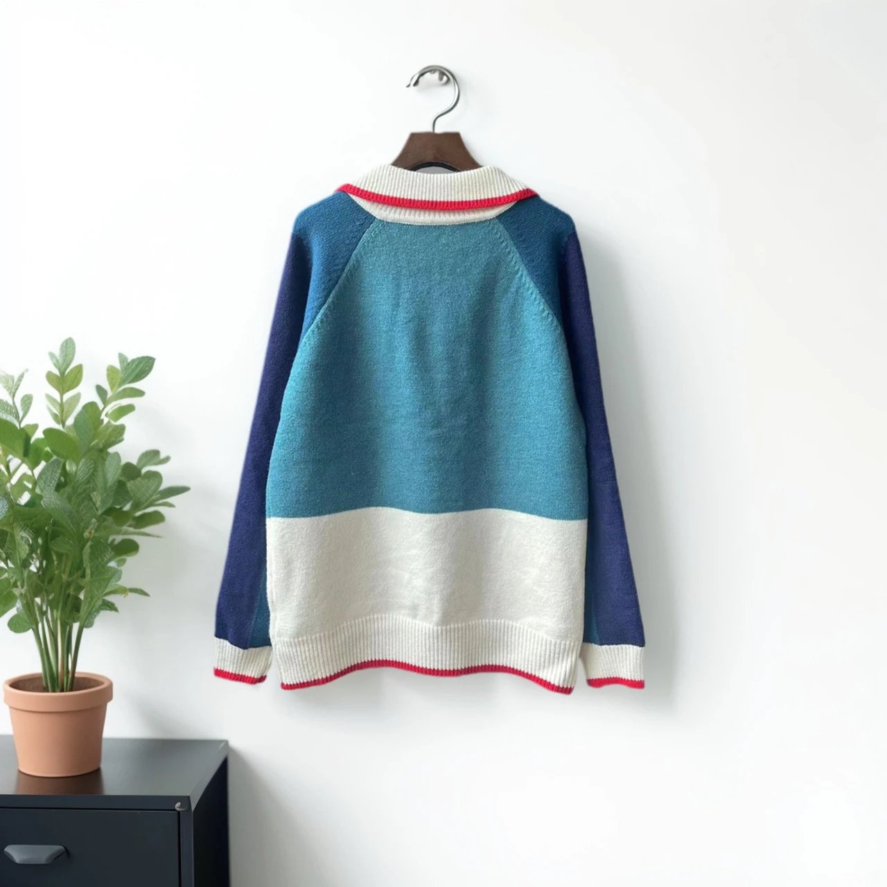 Design Knit Polo Sweater Black - 25