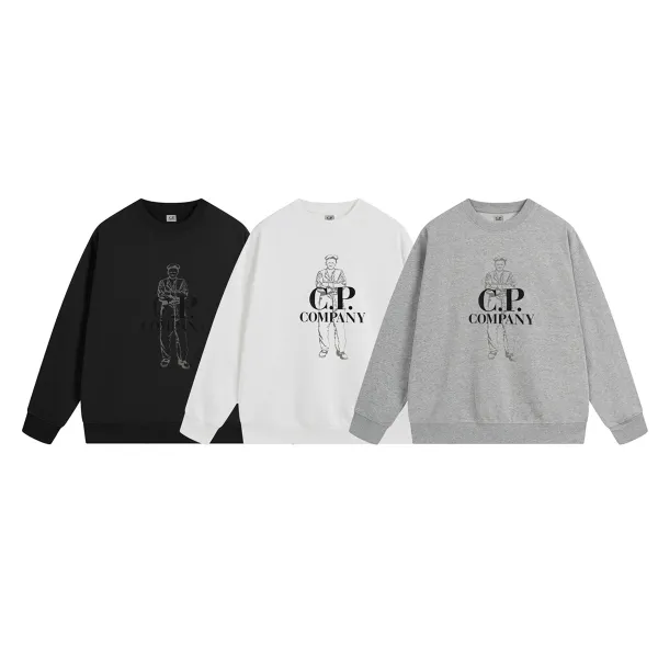C.P. Company Graphic Print Crewneck Black Hoodie - 16