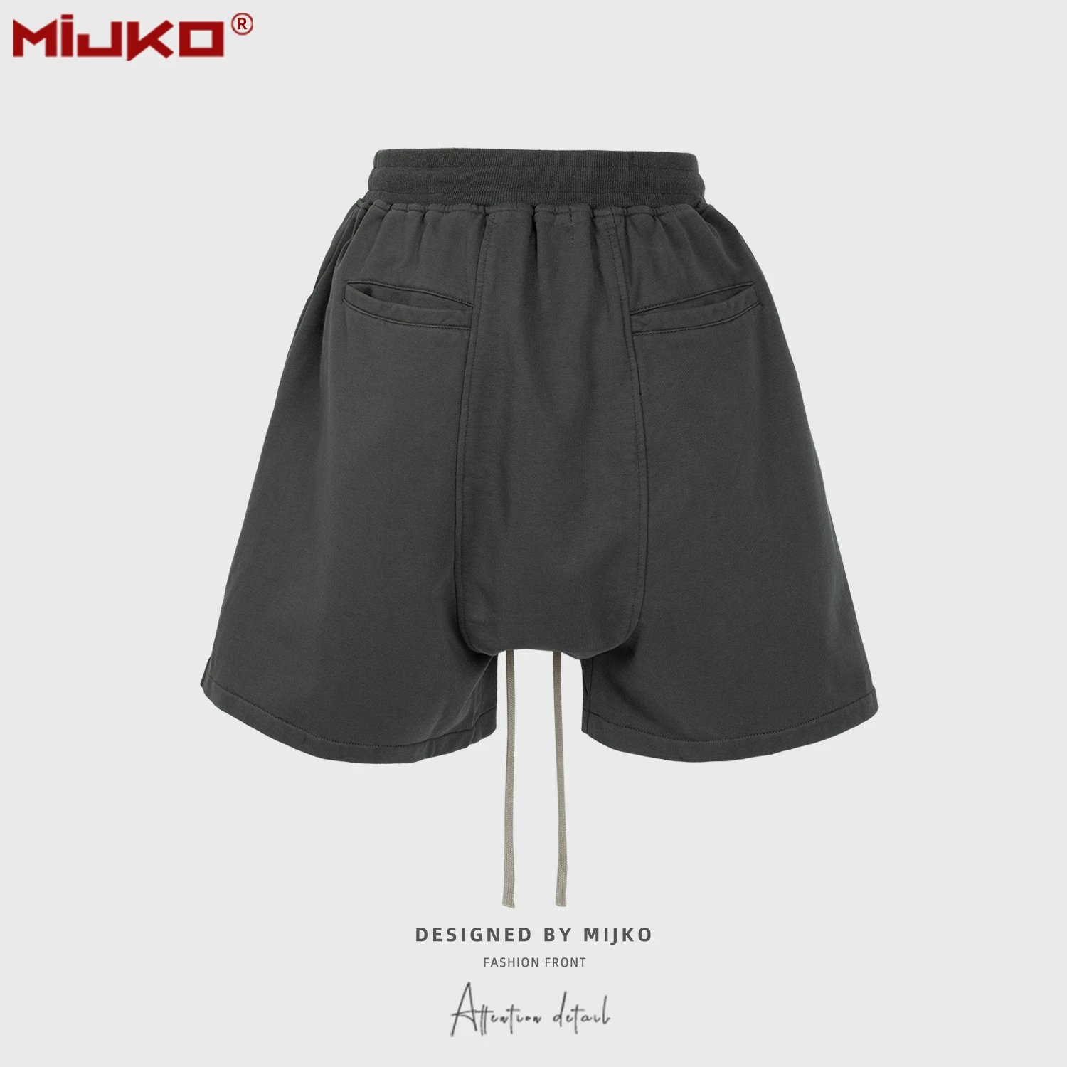 Miuko Zippered Black Streetwear Shorts