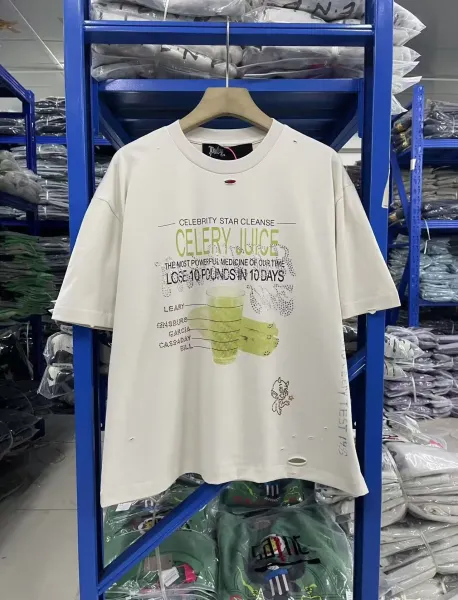 Off-White x Kitti Distressed Graphic Tee Beige T-Shirt - 8