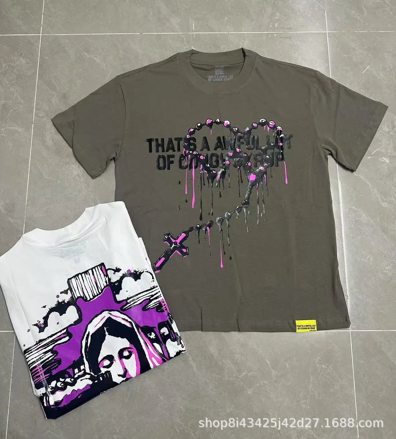 Design That's A Awful Lot Of Cough Syrup Tie-Dye Graphic T-Shirt Multicolor T-Shirts - 16
