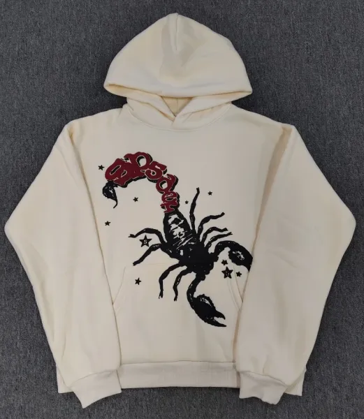 Design Scorpion Graphic Hoodie Beige - 1