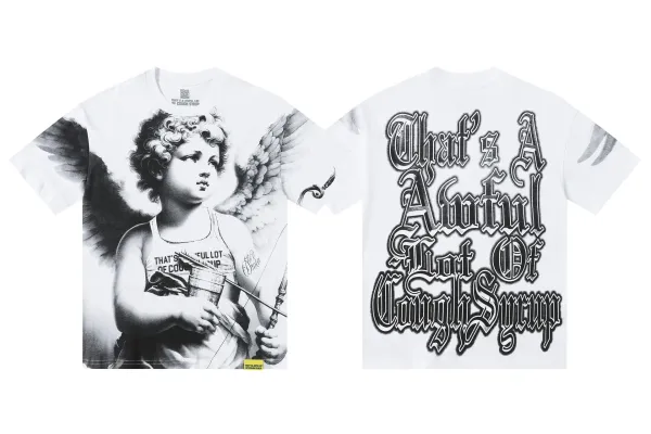 Design That's A Awful Lot Of Cough Syrup Cherub Graphic T-Shirt White T-Shirts - 1