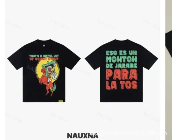 Design NAUXNA That's A Awful Lot Of Cough Syrup T-Shirt Black T-Shirts - 1