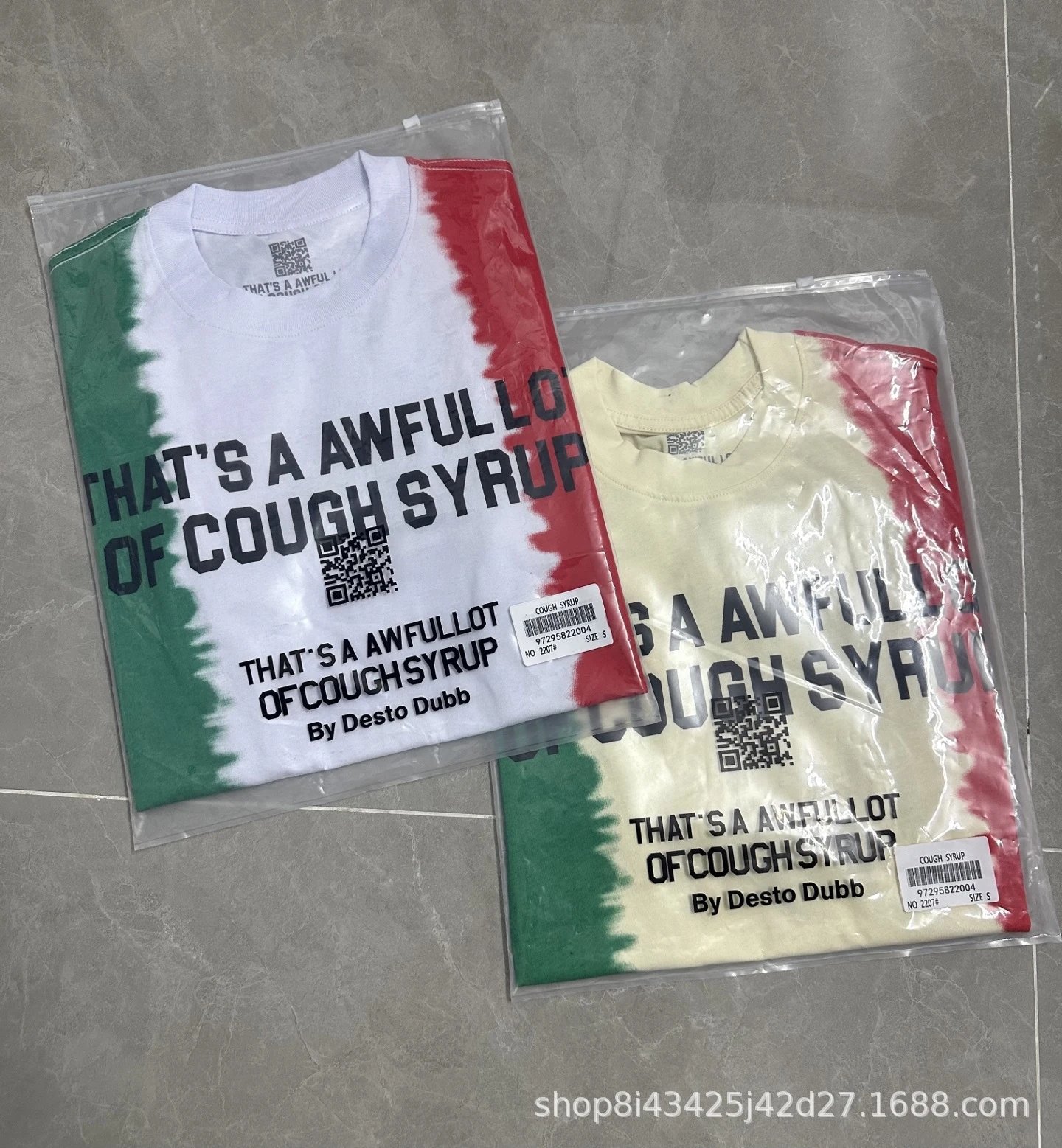 Design That's A Awful Lot Of Cough Syrup Tie-Dye Graphic T-Shirt Multicolor T-Shirts - 4