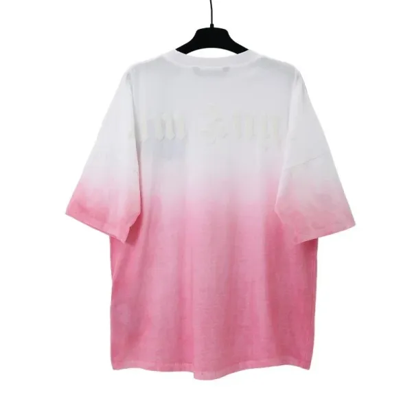 Palm Angels Dip-Dye Pink Gradient T-Shirt - 1