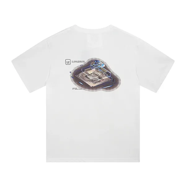 C.P. Company Micro-Print Graphic White T-Shirt - 1