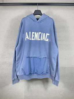 thumbnail for Correct version of the 2024 new classic tape pull print washed long-sleeved hooded sweatshirt of Paris trendy brand B home