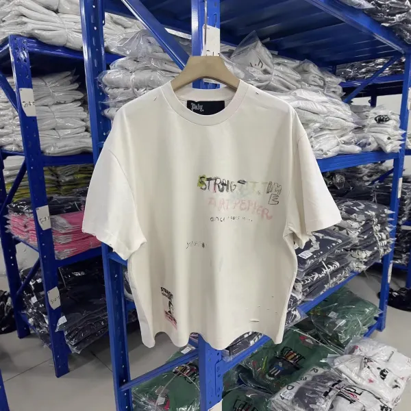 Off-White x Kitti Distressed Graphic Tee Beige T-Shirt - 3