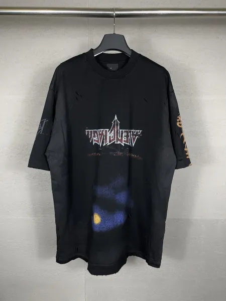 Helstar Band Logo Distressed Black T-Shirt - 1