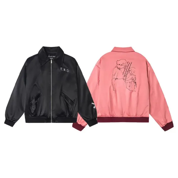 Design Vintage Washed Black Graphic Zip-Up Hoodie - 46