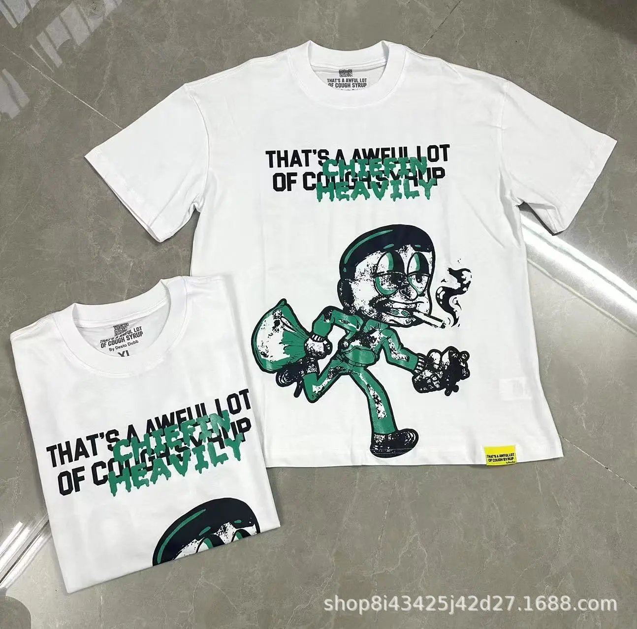 Design That's A Awful Lot Of Cough Syrup Tie-Dye Graphic T-Shirt Multicolor T-Shirts - 18
