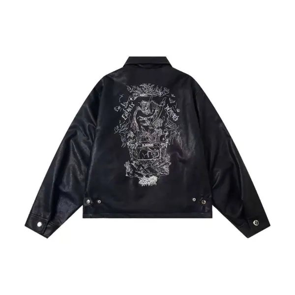 Design Vintage Washed Black Graphic Zip-Up Hoodie - 39