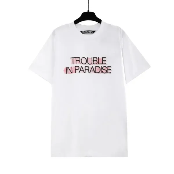 Palm Angels Trouble In Paradise White T-Shirt - 1