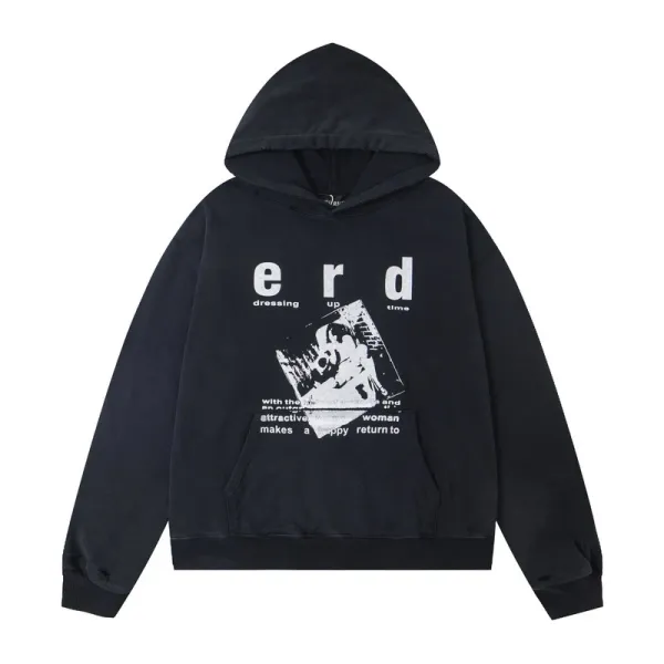 Design Vintage Washed Black Graphic Zip-Up Hoodie - 12