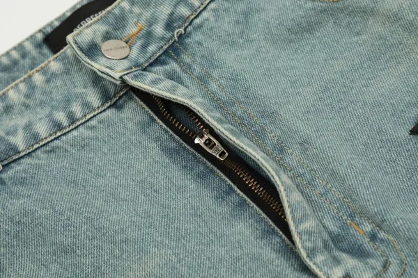 Design RR Logo Patchwork Light Wash Jeans - 12