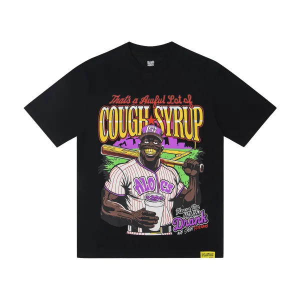 That's A Awful Lot Of Cough Syrup x Alo 'Cough Syrup' Graphic T-Shirt Black - 1
