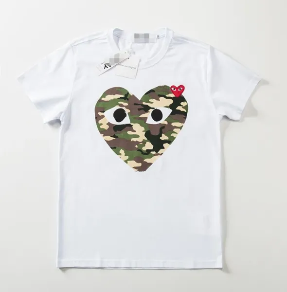 Comme des Garçons Play Camo Heart White T-Shirt - 1