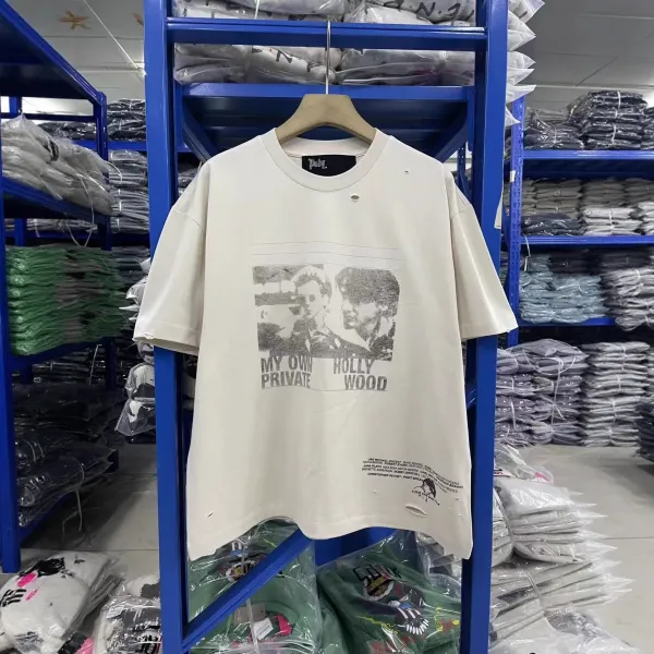 Off-White x Kitti Distressed Graphic Tee Beige T-Shirt - 5