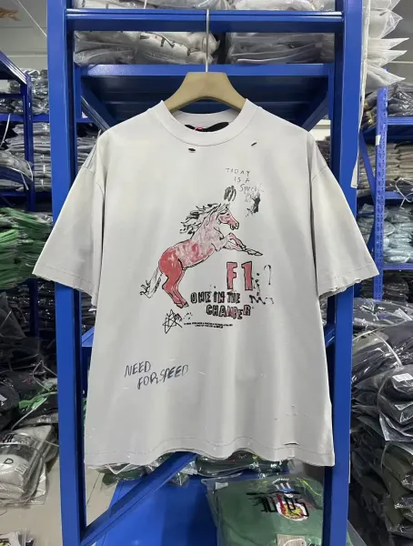 Off-White x Kitti Distressed Graphic Tee Beige T-Shirt - 35