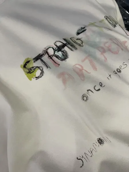 Off-White x Kitti Distressed Graphic Tee Beige T-Shirt - 13