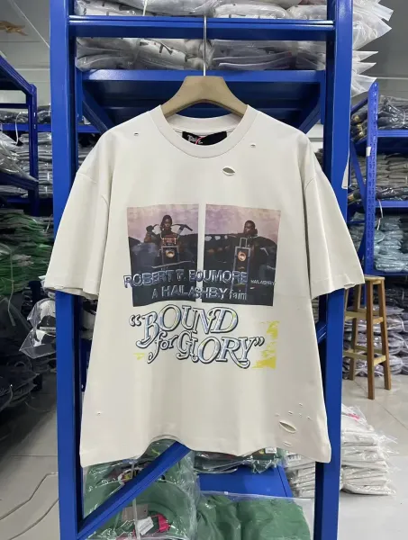 Off-White x Kitti Distressed Graphic Tee Beige T-Shirt - 22