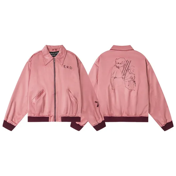 Enfants Riches Déprimés ERD Pink Satin Bomber Jacket Outerwear - 1