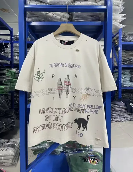 Off-White x Kitti Distressed Graphic Tee Beige T-Shirt - 33