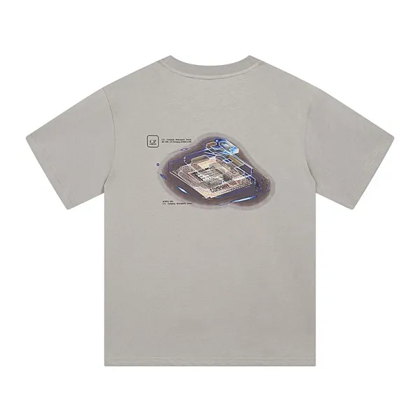 C.P. Company Micro-Graphic Tech T-Shirt Gray - 1