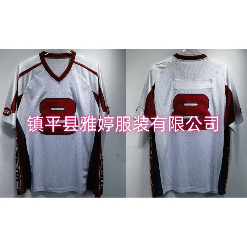 Design Custom Mesh Jersey Number 8 White Red Sport Jersey
