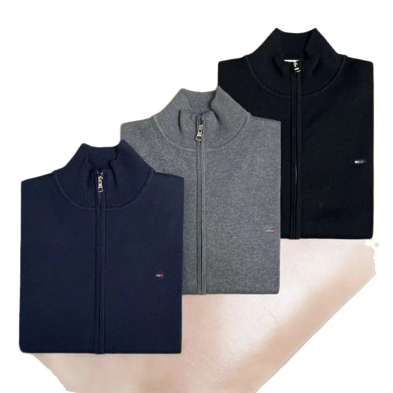 Embroidered Half-Zip Knit Sweater