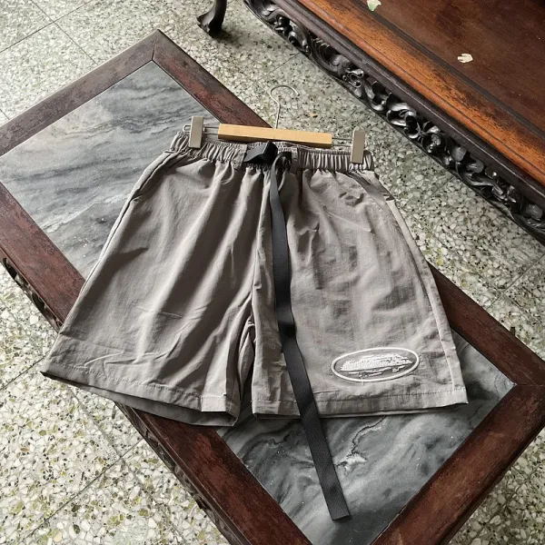 Design Color-Block Panel Shorts Gray White Black - 18