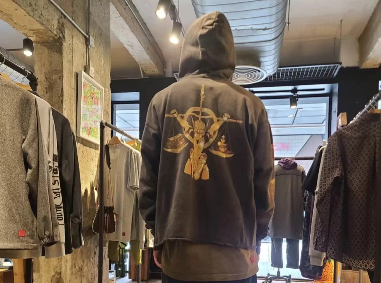 Saint Tears Graffiti Print Hoodie White - 20