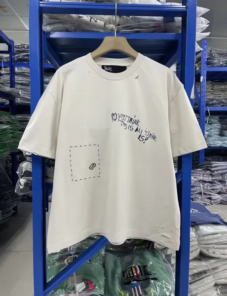 Off-White x Kitti Distressed Graphic Tee Beige T-Shirt - 19