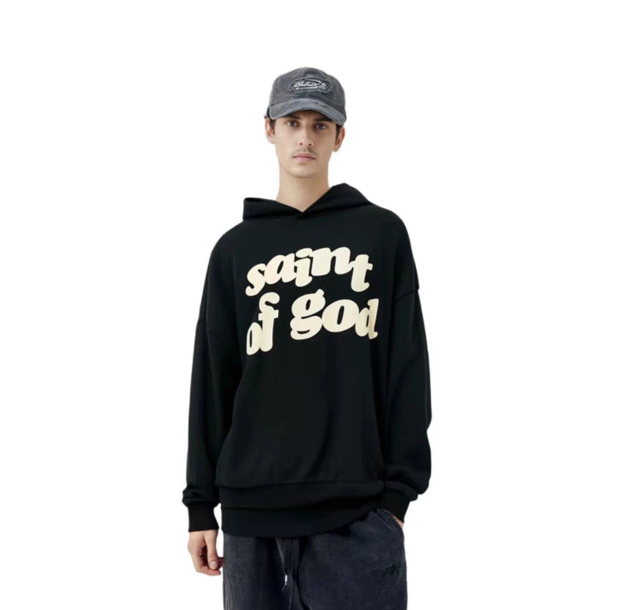 Saint Tears Graffiti Print Hoodie White - 47
